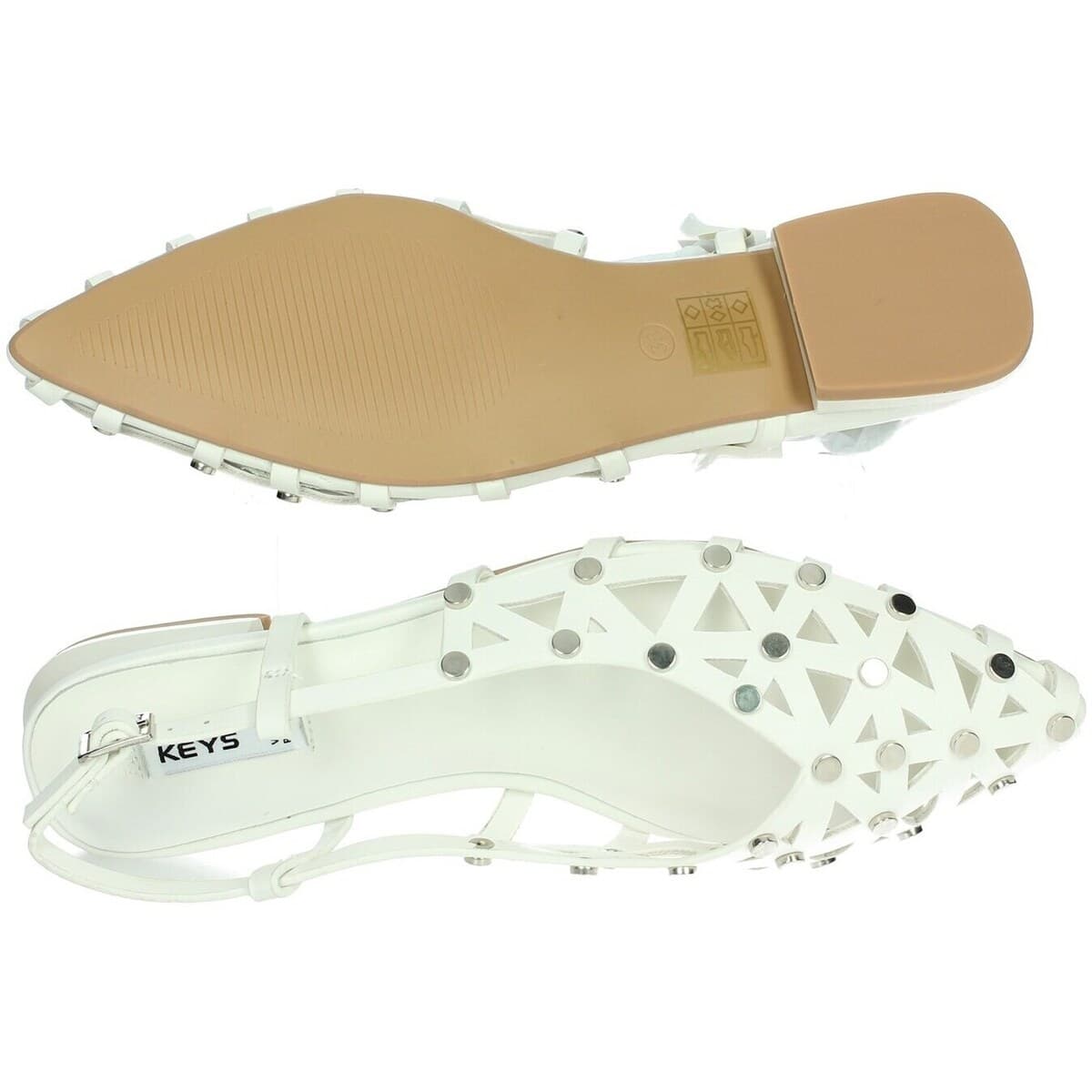 Women's Ballet Flats Keys White