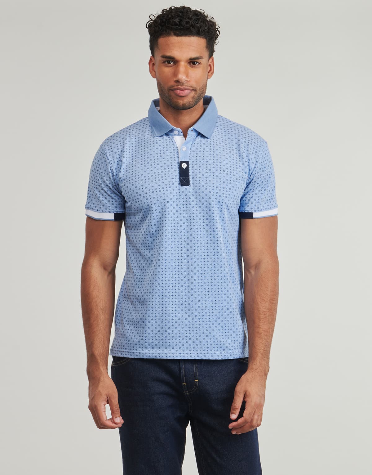 Men's Polo Shirts Yurban Blue