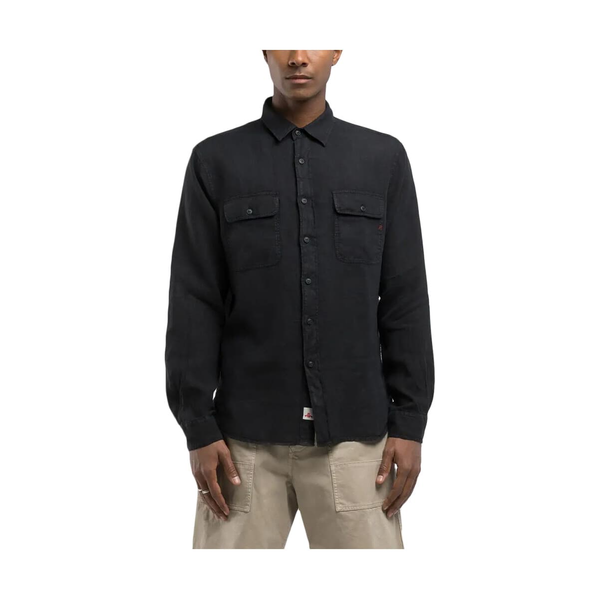 Πουκάμισο με μακριά μανίκια Replay LINEN SHIRT MEN