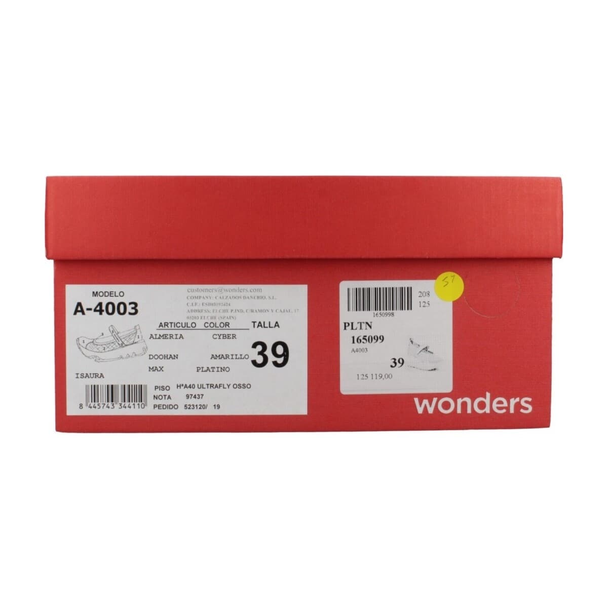 Women's Derby Shoes Wonders Yellow