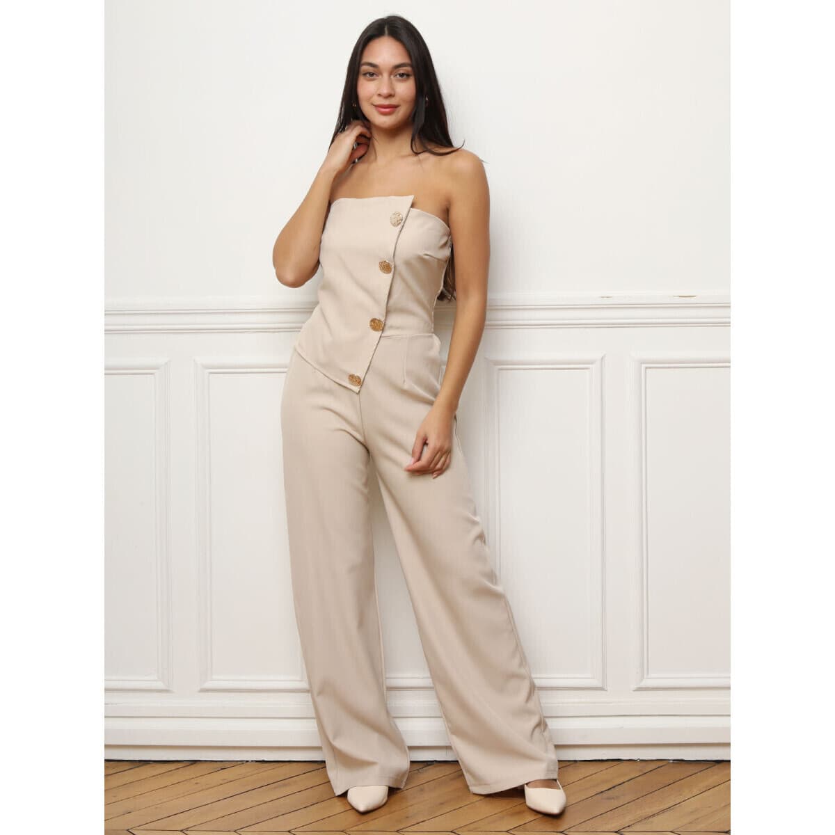 Women's Jumpsuits La Modeuse Beige