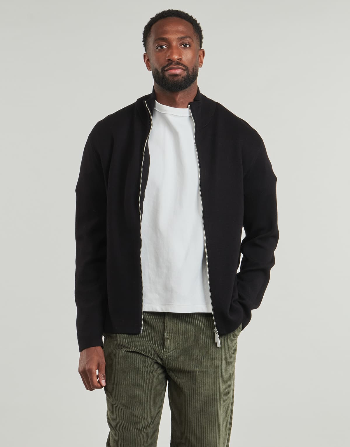 Teller Knitted Relaxed Fit Zip Cardigan Men Selected