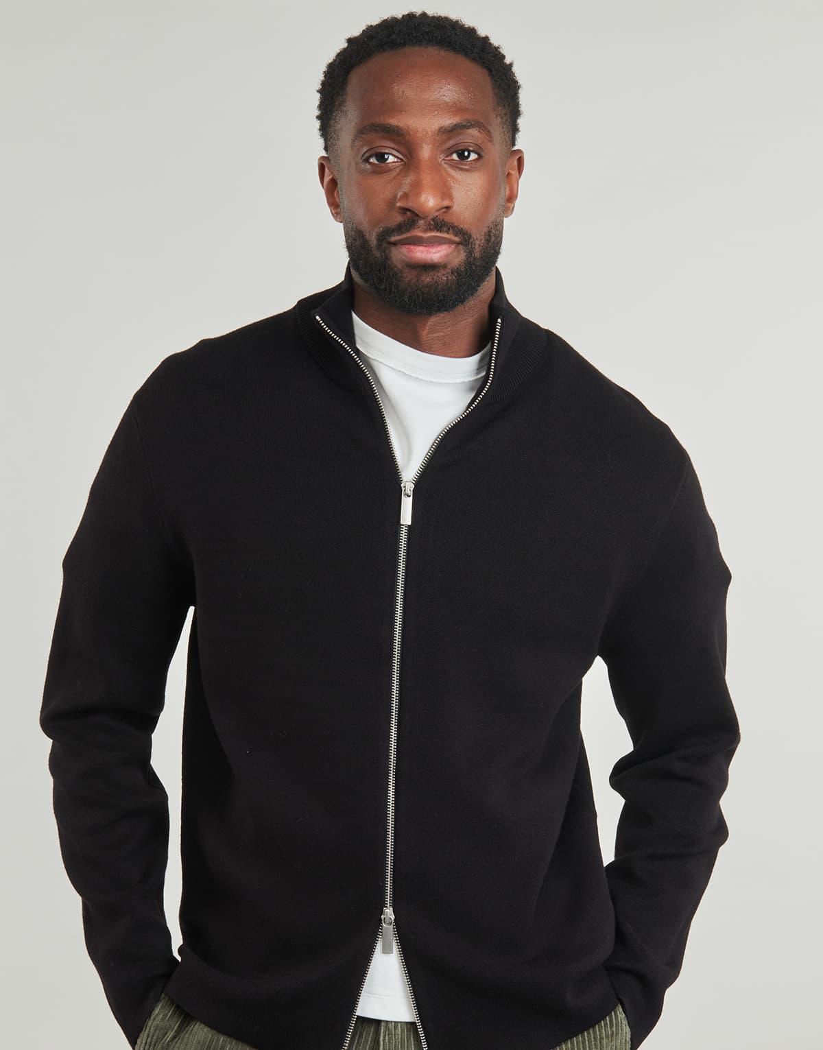 Teller Knitted Relaxed Fit Zip Cardigan Men Selected