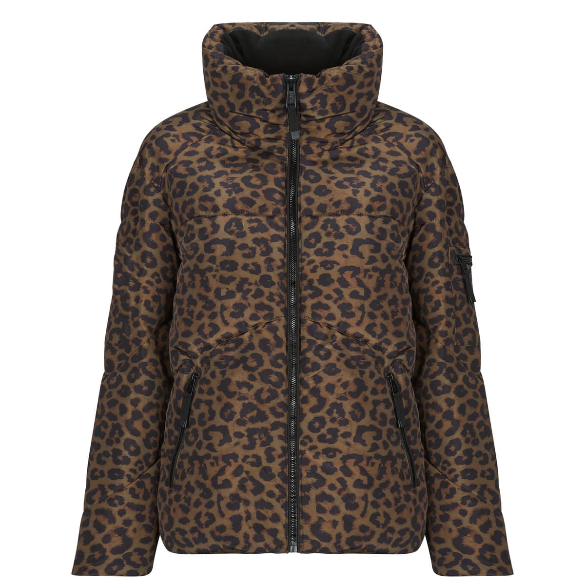 Χοντρό μπουφάν Guess MARTINA PRINT CROP