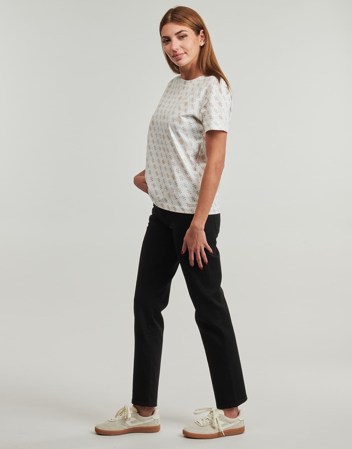 Women's T-Shirts Guess Beige