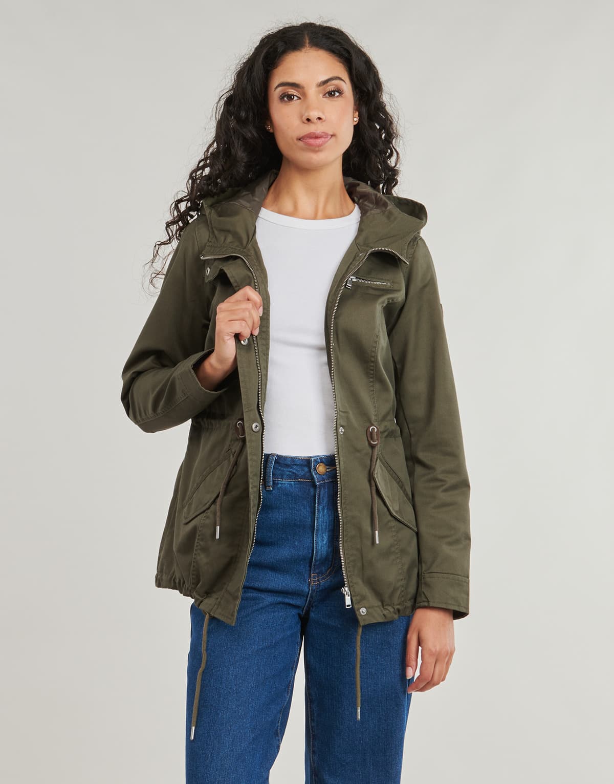 Women's Parkas Only Khaki