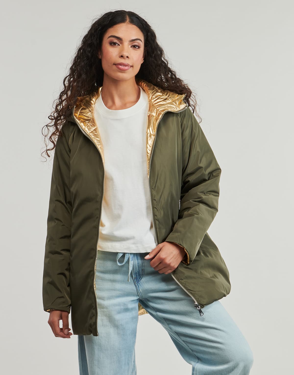Women's Parkas Only Khaki