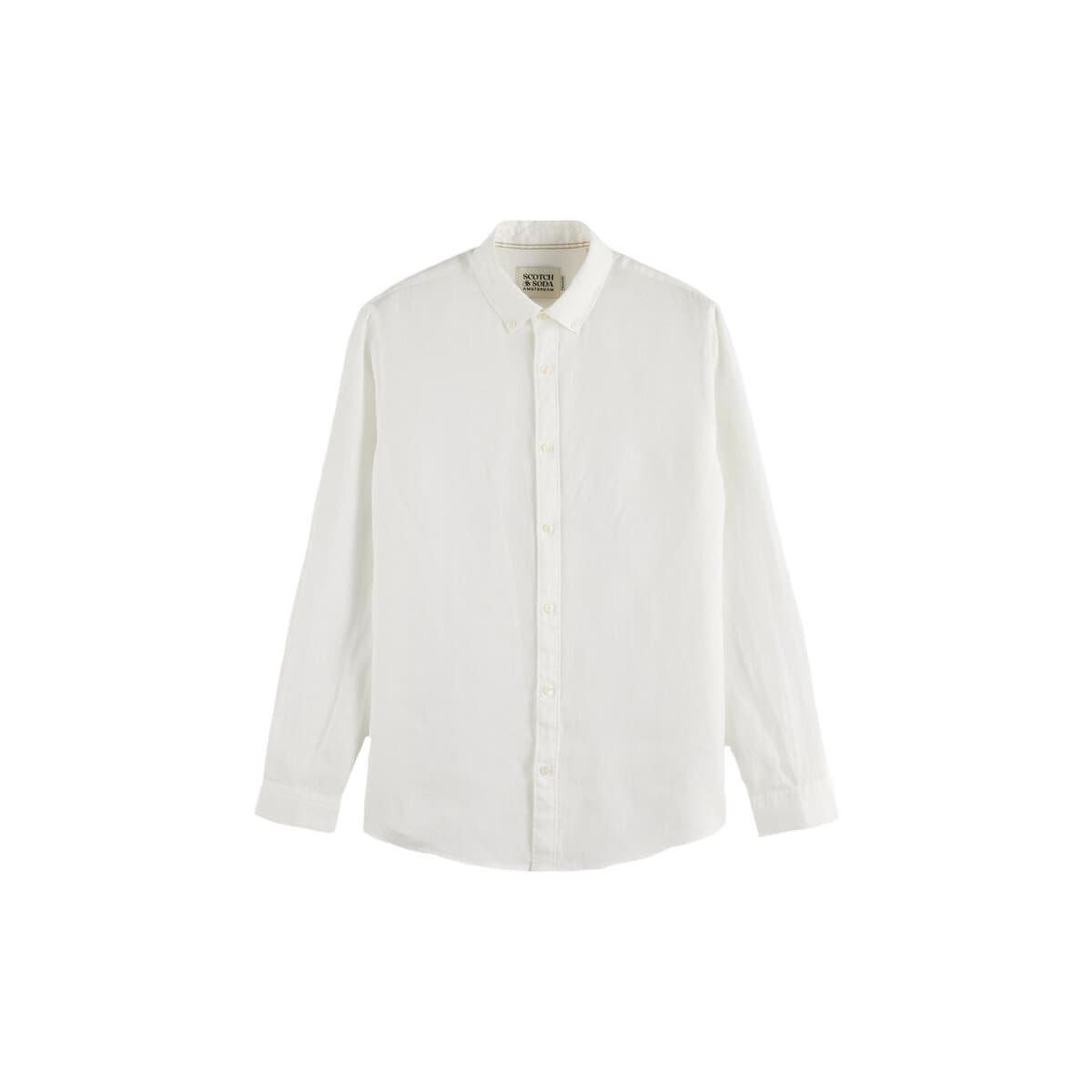 Πουκάμισο με μακριά μανίκια Scotch & Soda CORE LINEN BUTTONED DOWN LONGSLEEVE SHIRT MEN SCOTCH SODA