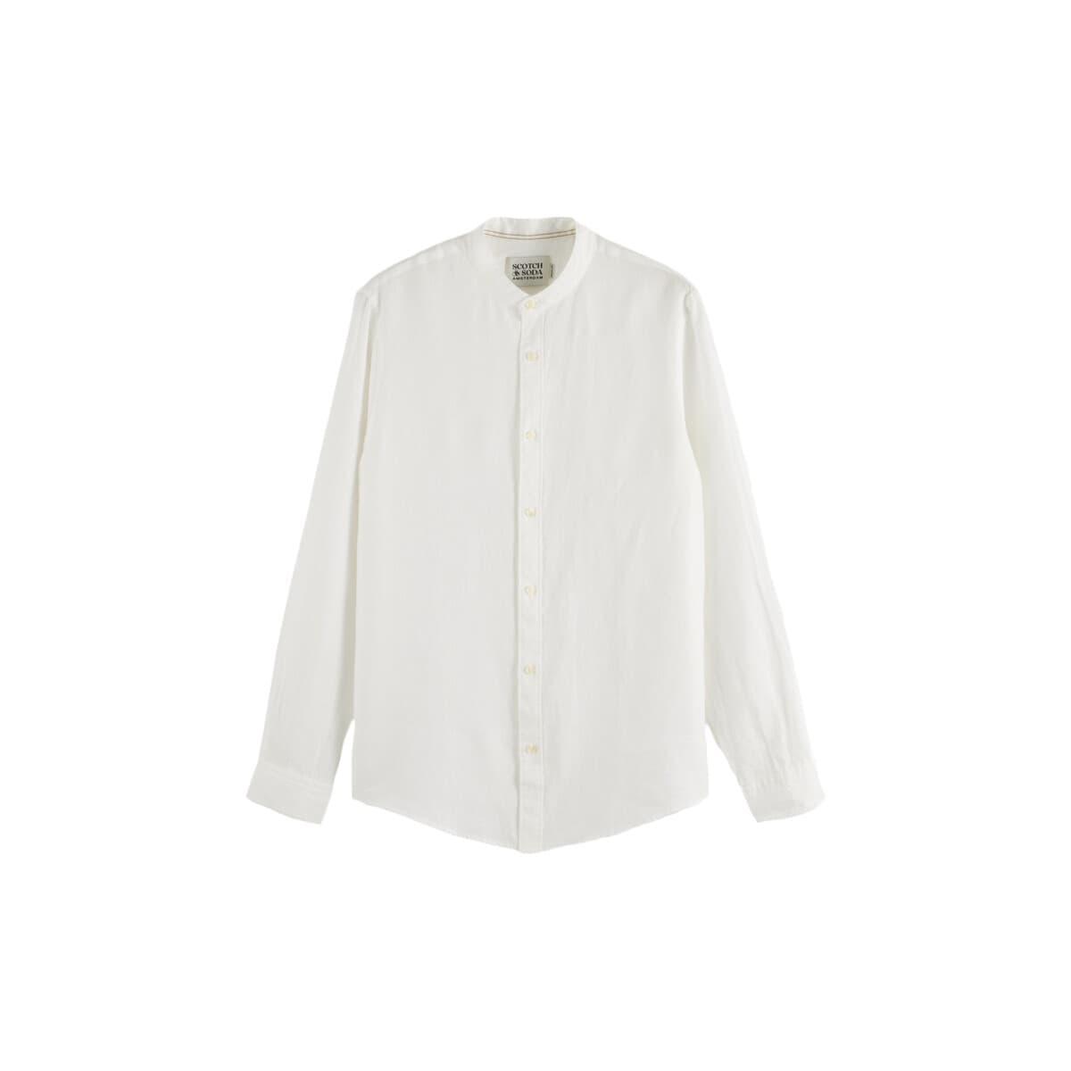 Πουκάμισο με μακριά μανίκια Scotch & Soda CORE LINEN MAO COLLAR LONGSLEEVE SHIRT MEN SCOTCH SODA