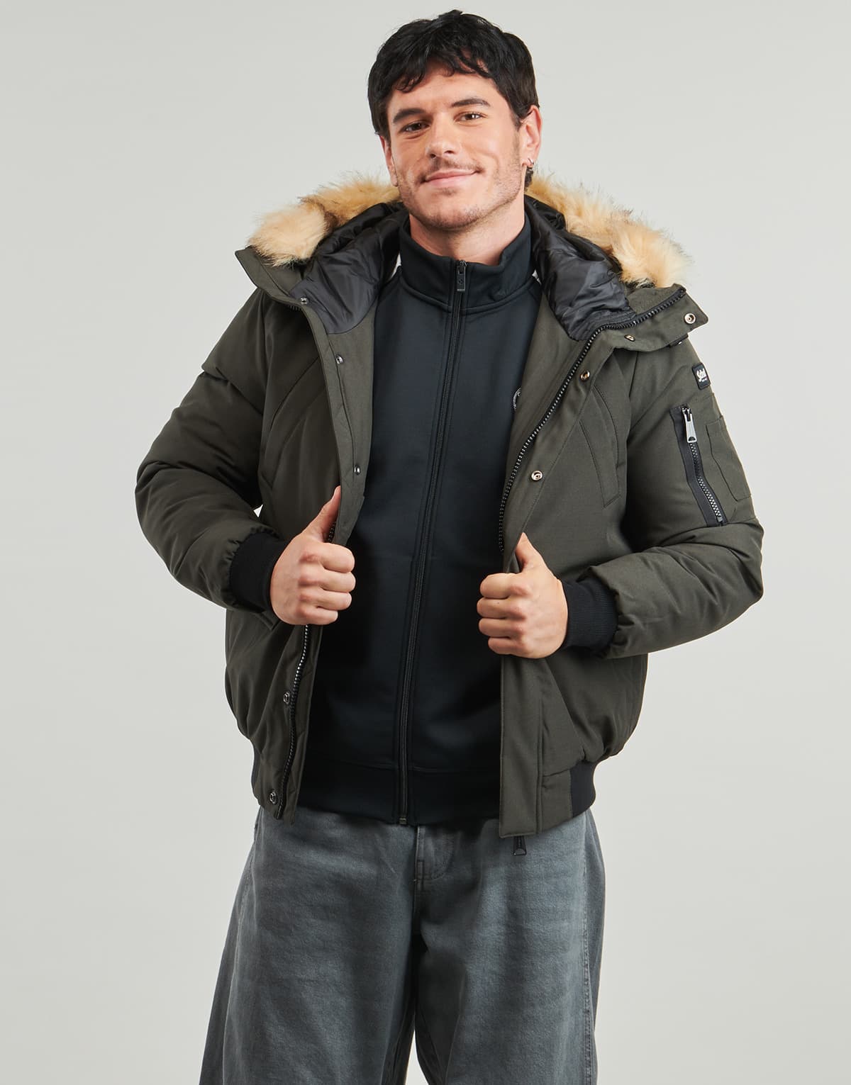 Men's Parkas Schott Khaki