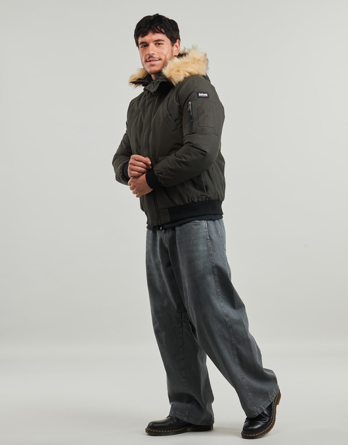 Men's Parkas Schott Khaki