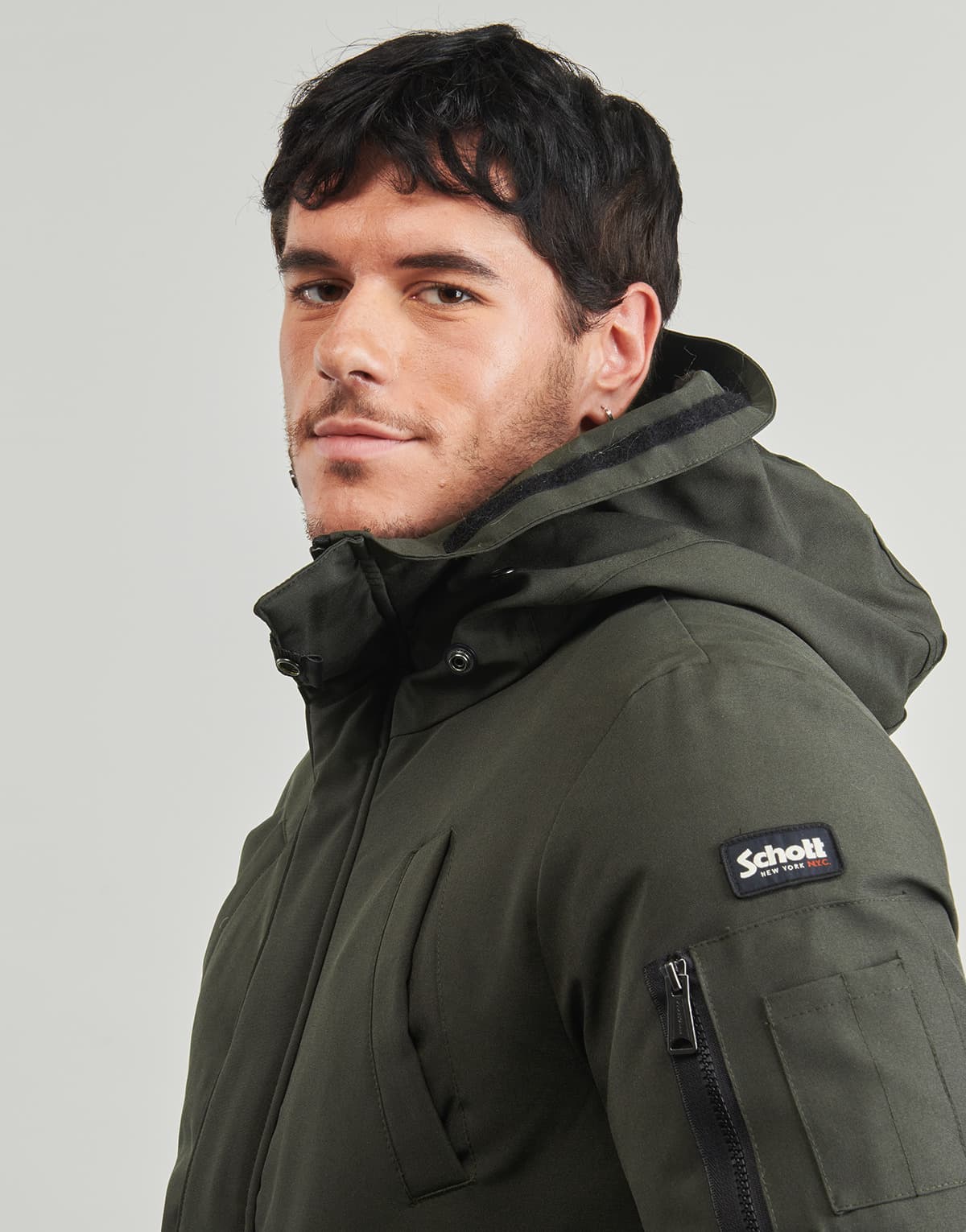 Men's Parkas Schott Khaki