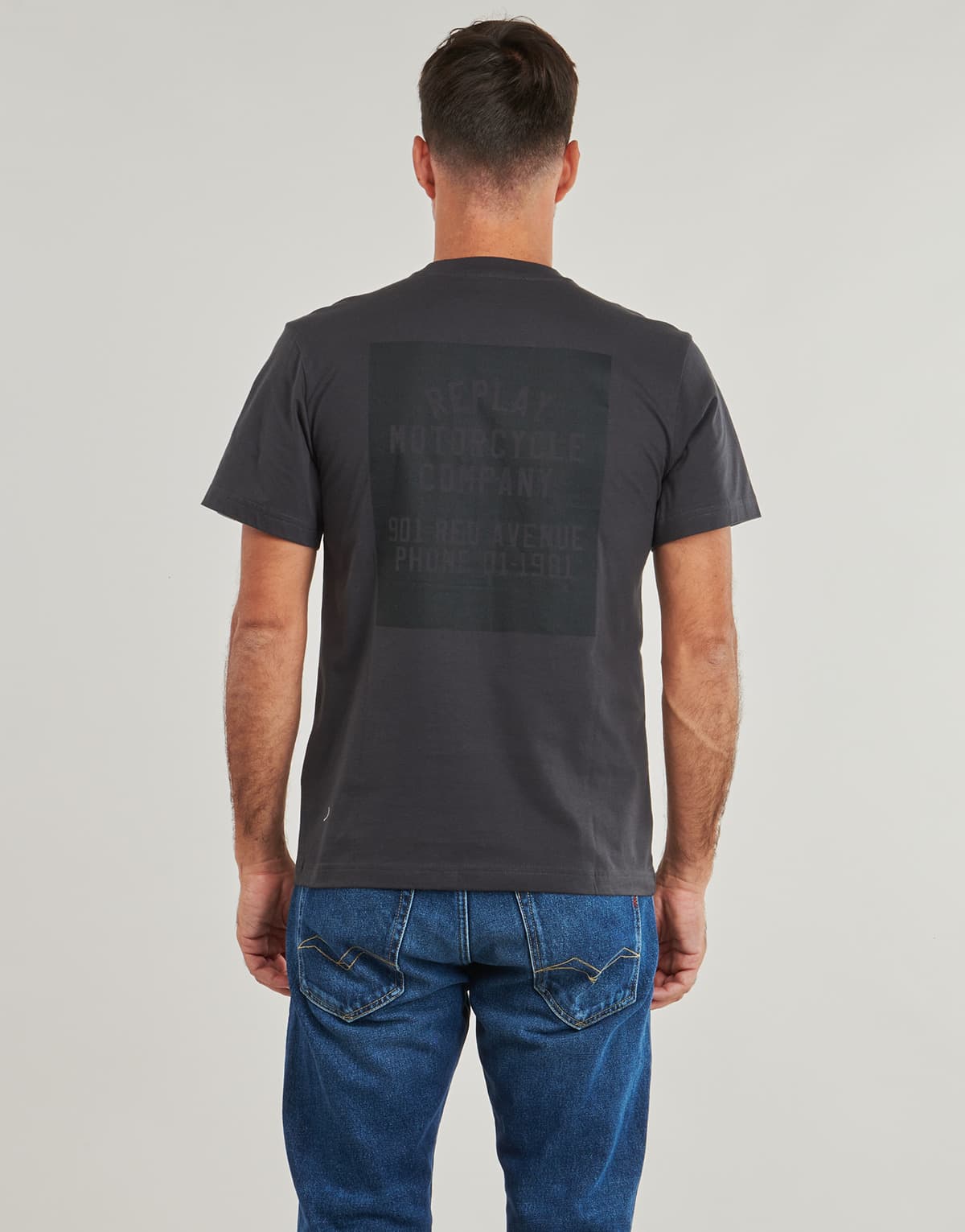 Men's T-Shirts Replay Gray