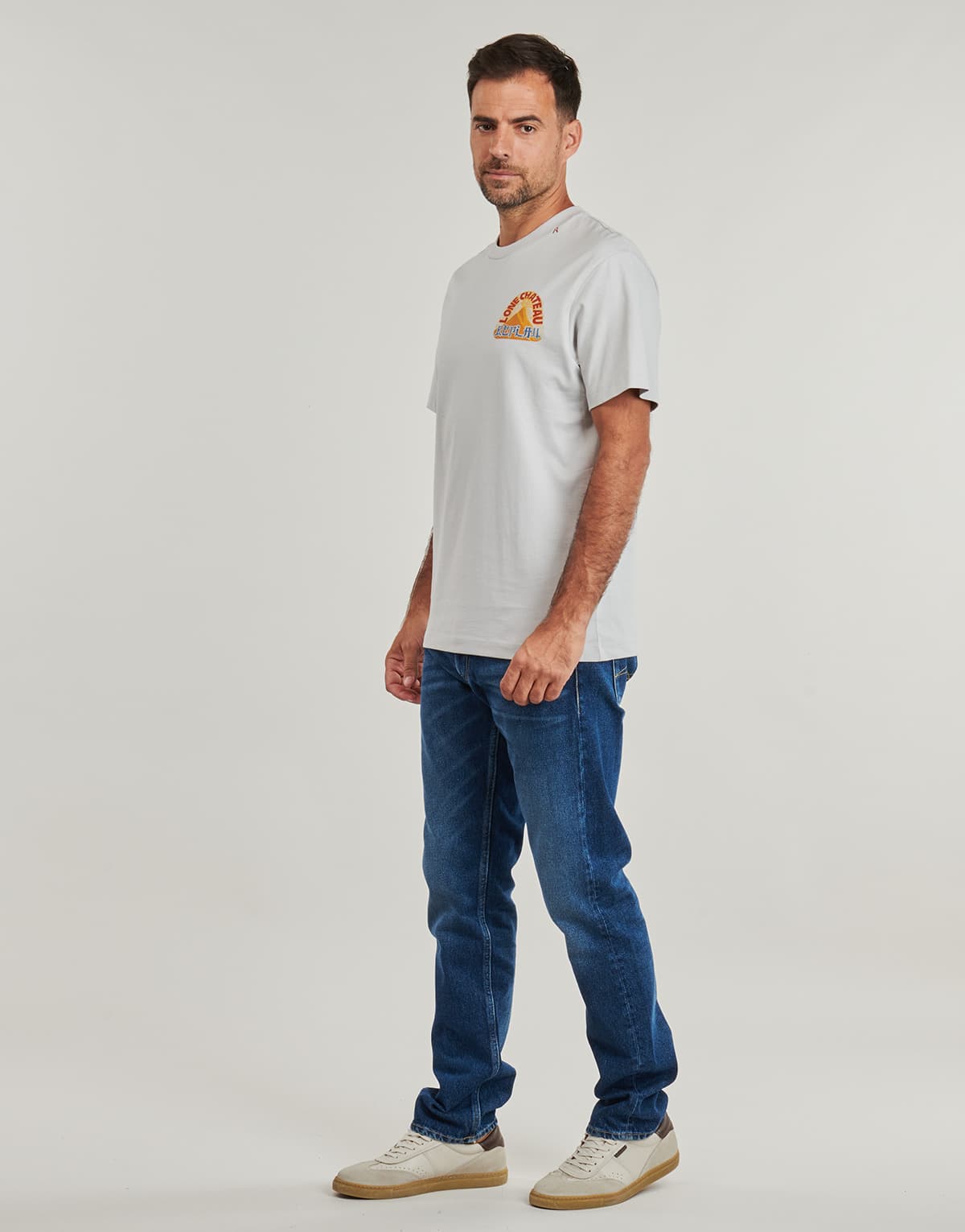 Men's T-Shirts Replay Gray