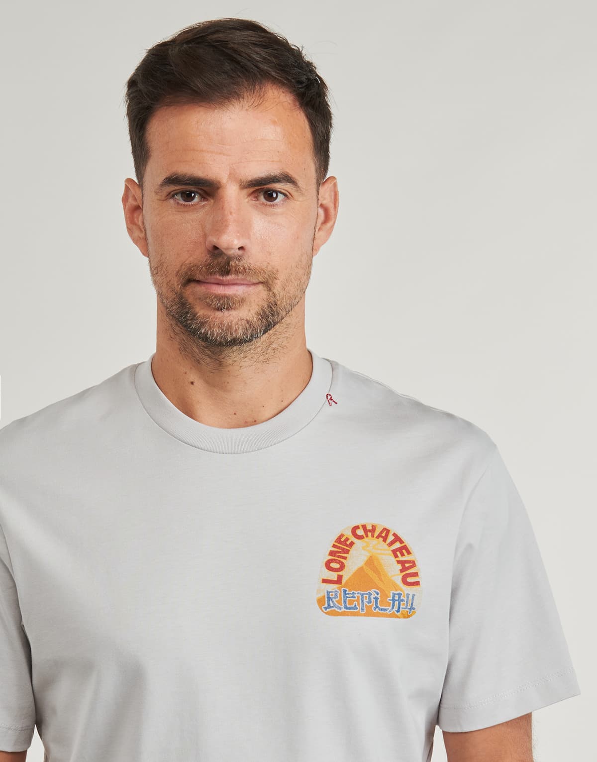 Men's T-Shirts Replay Gray