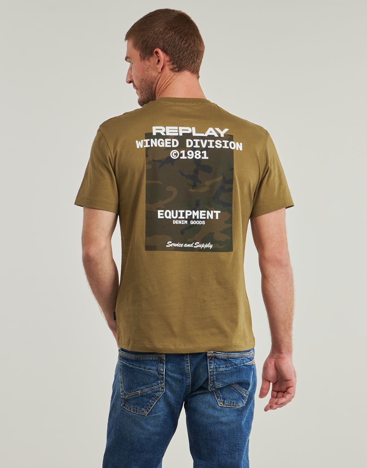 Men's T-Shirts Replay Brown