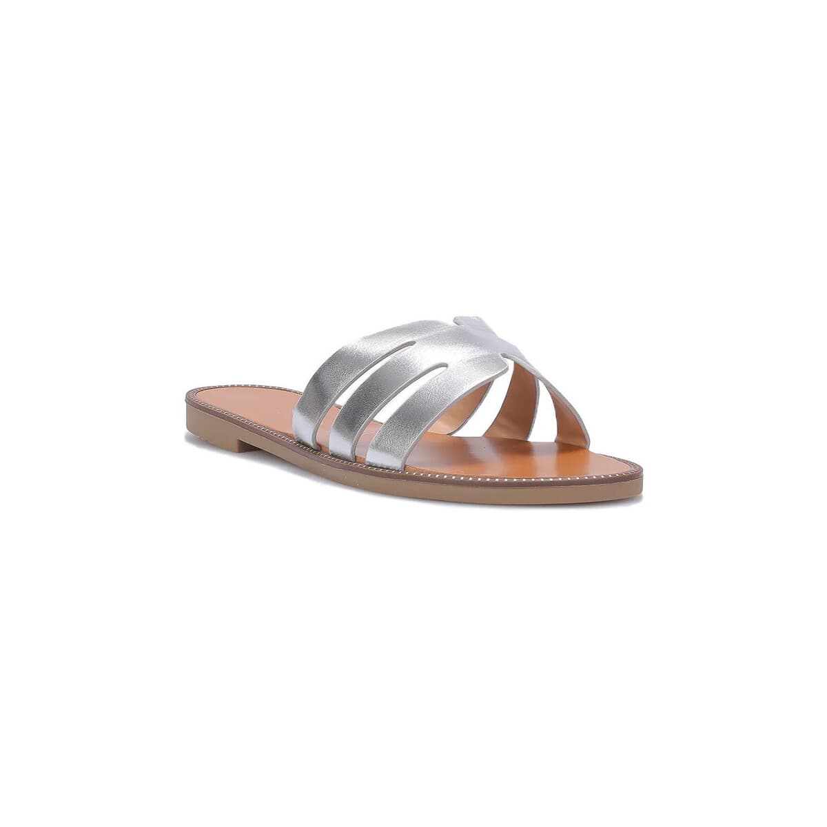 Women's Flip Flops La Modeuse Silver