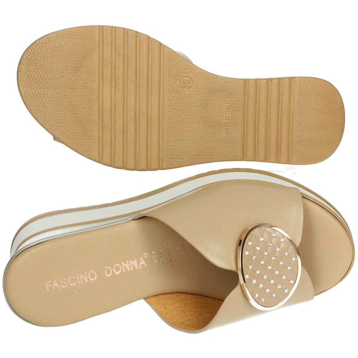 Women's Flip Flops Fascino Donna Beige
