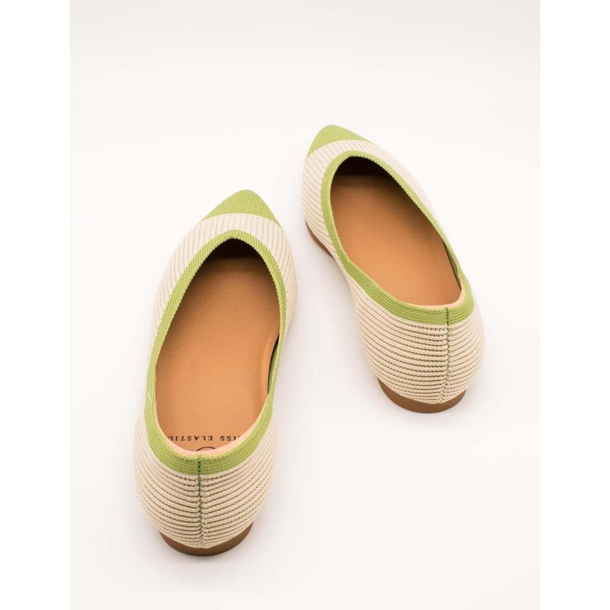 Women's Ballet Flats Miss Elastic Green