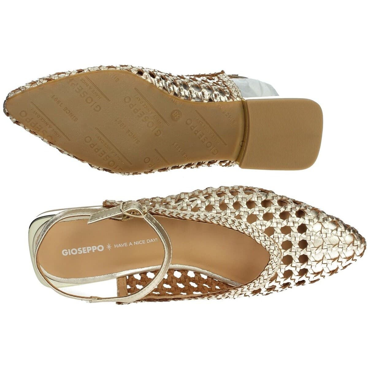 Women's Ballet Flats Gioseppo Gold