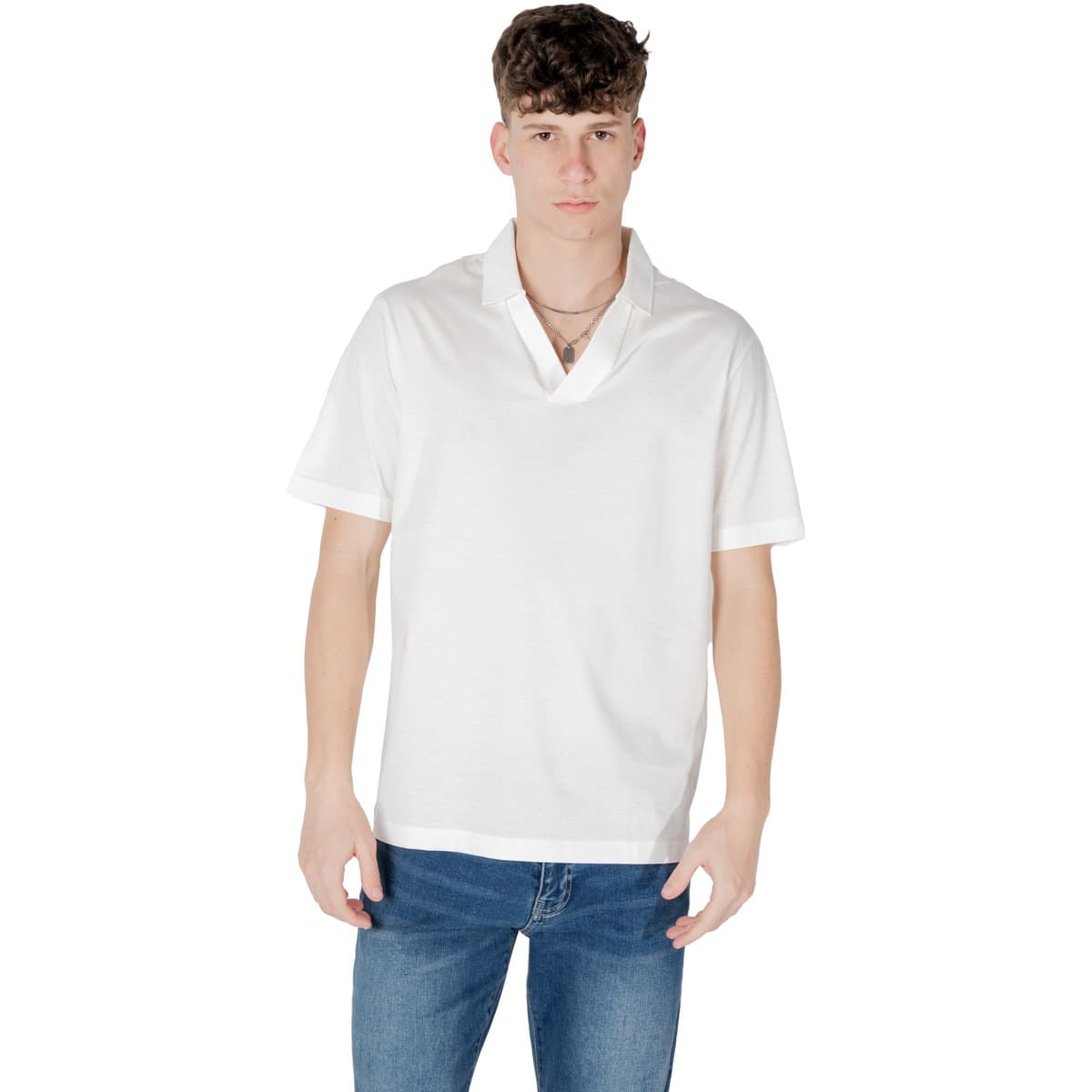 Men's Polo Shirts EAX White
