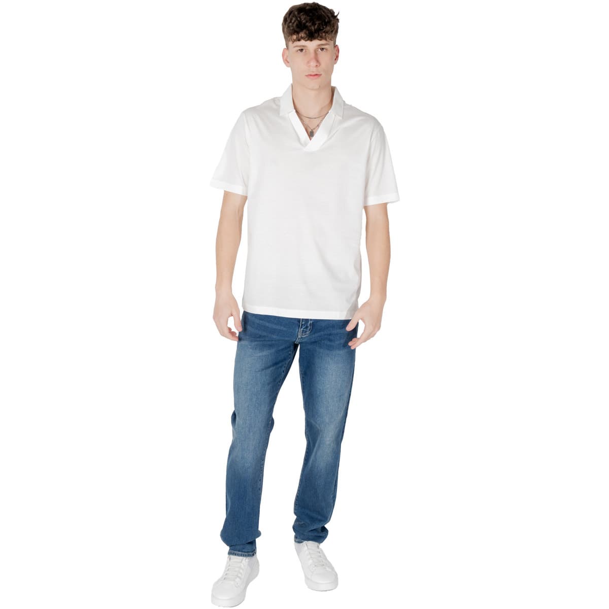 Men's Polo Shirts EAX White
