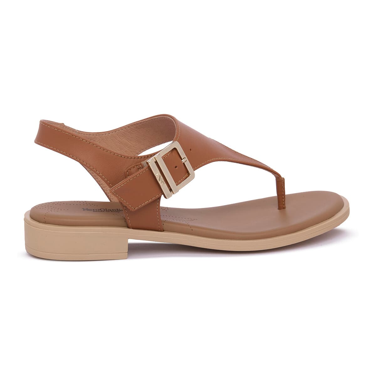 Σανδάλια χωρίς τακούνι NeroGiardini NERO GIARDINI 329 ARMENAI COGNAC