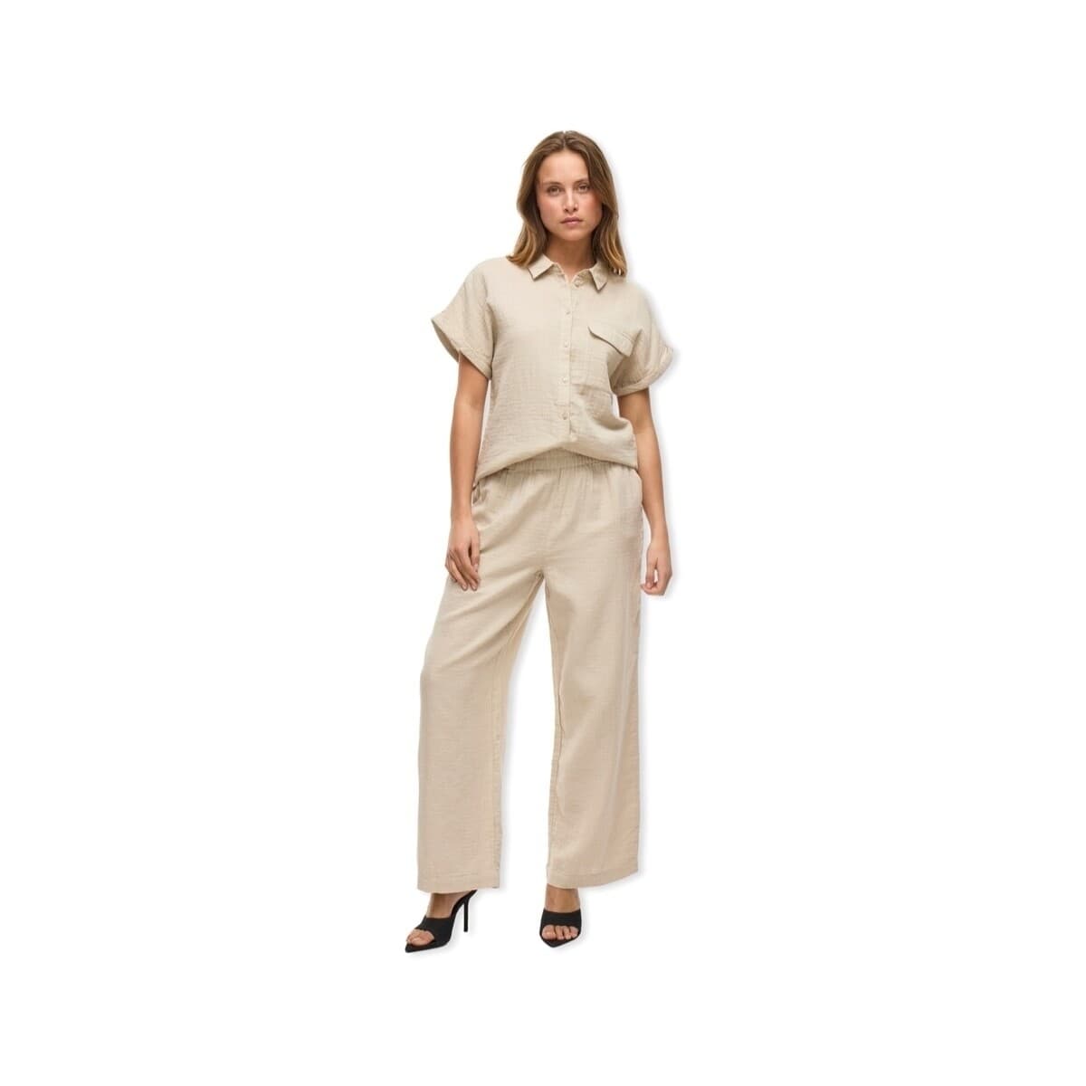 Women's Pants Vila Beige