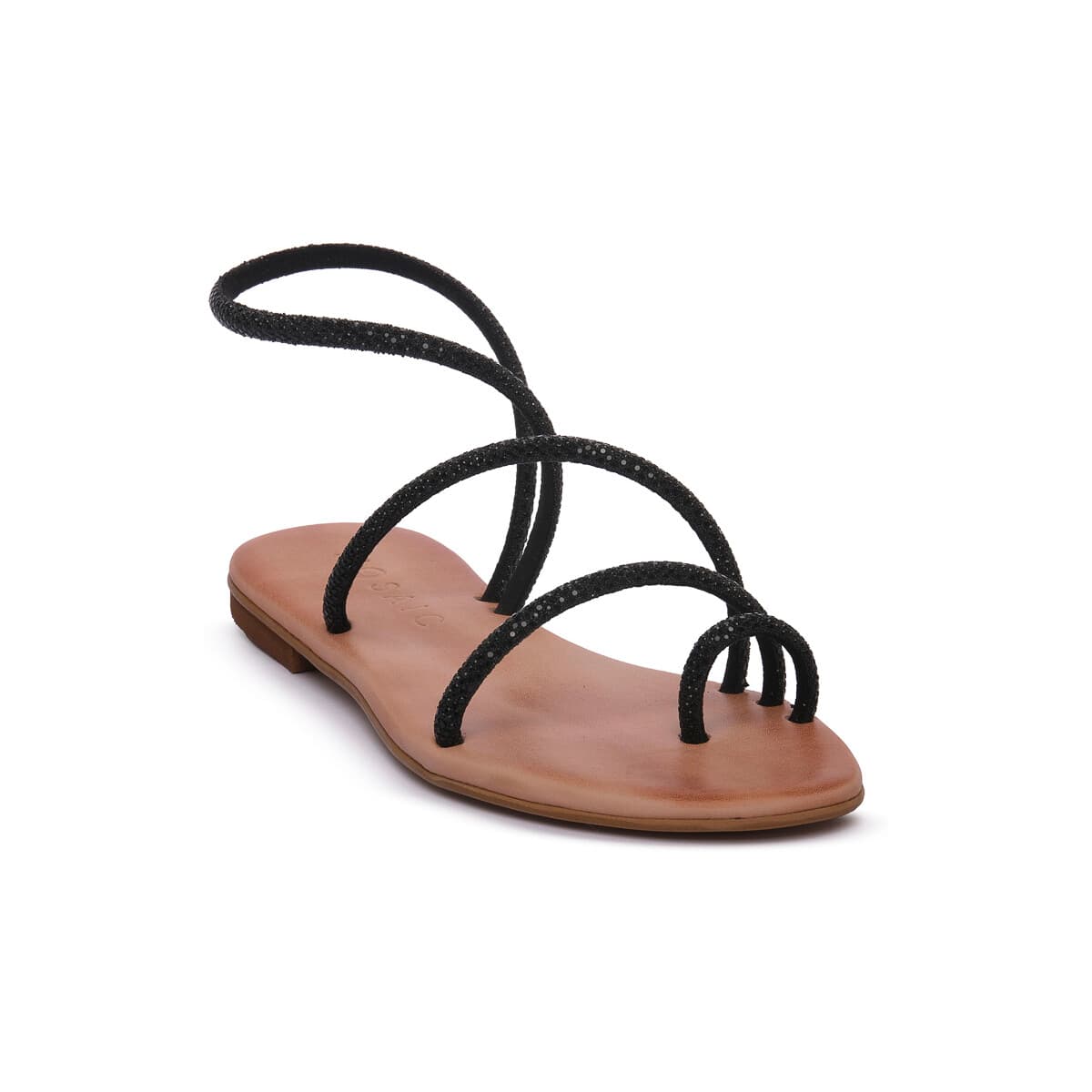 Σανδάλια χωρίς τακούνι Mosaic NERO ELISA