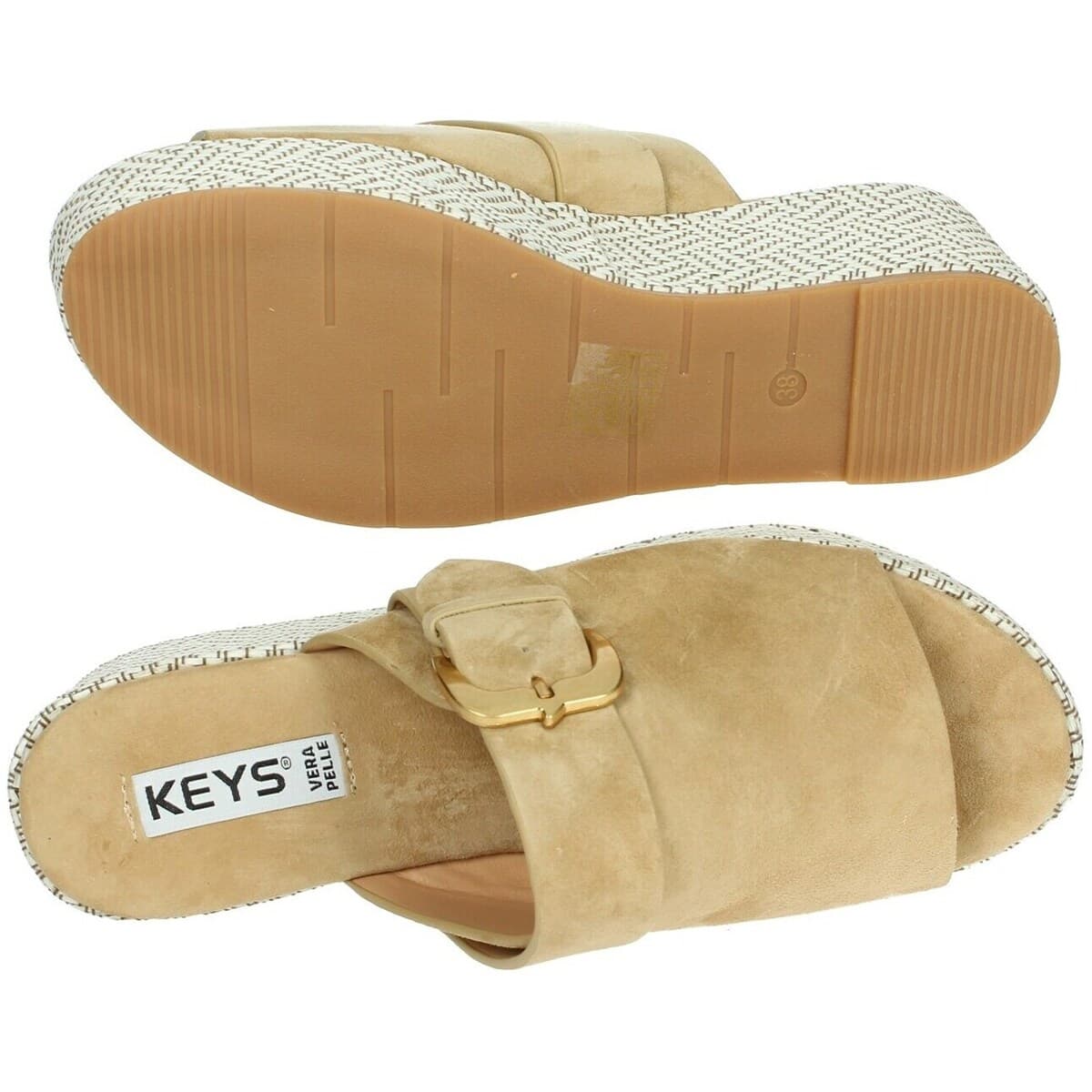 Women's Flip Flops Keys Beige