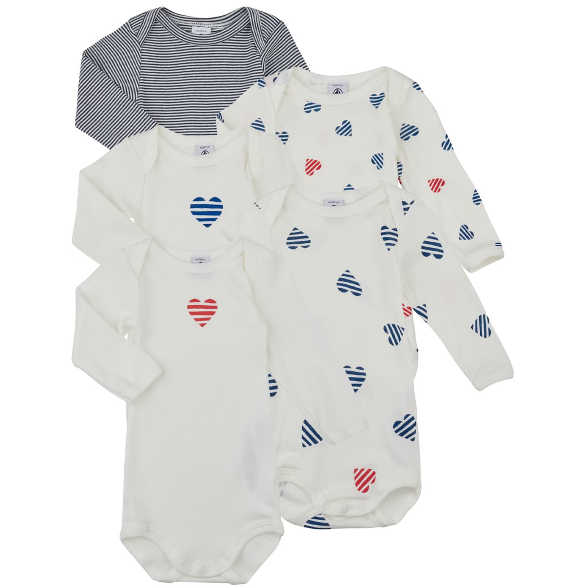 Παιδικά κορμάκια Petit Bateau LOT BODIES X5