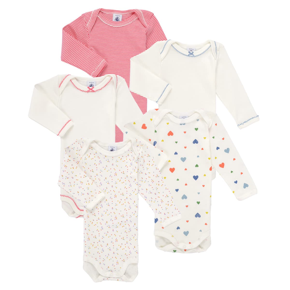 Παιδικά κορμάκια Petit Bateau LOT BODIES X5