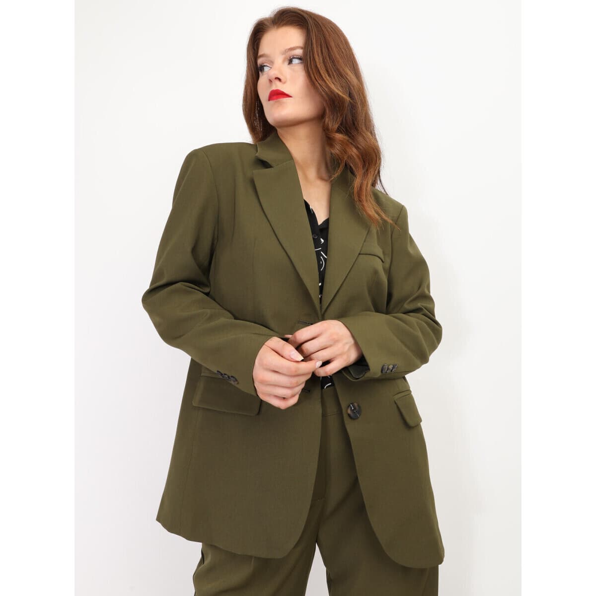 Women's Blazers La Modeuse Khaki