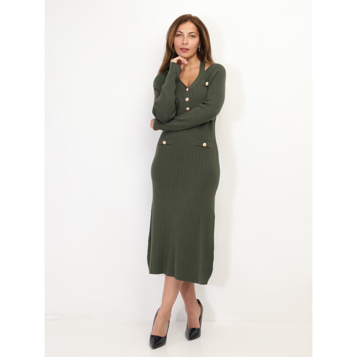 Women's Dresses La Modeuse Khaki