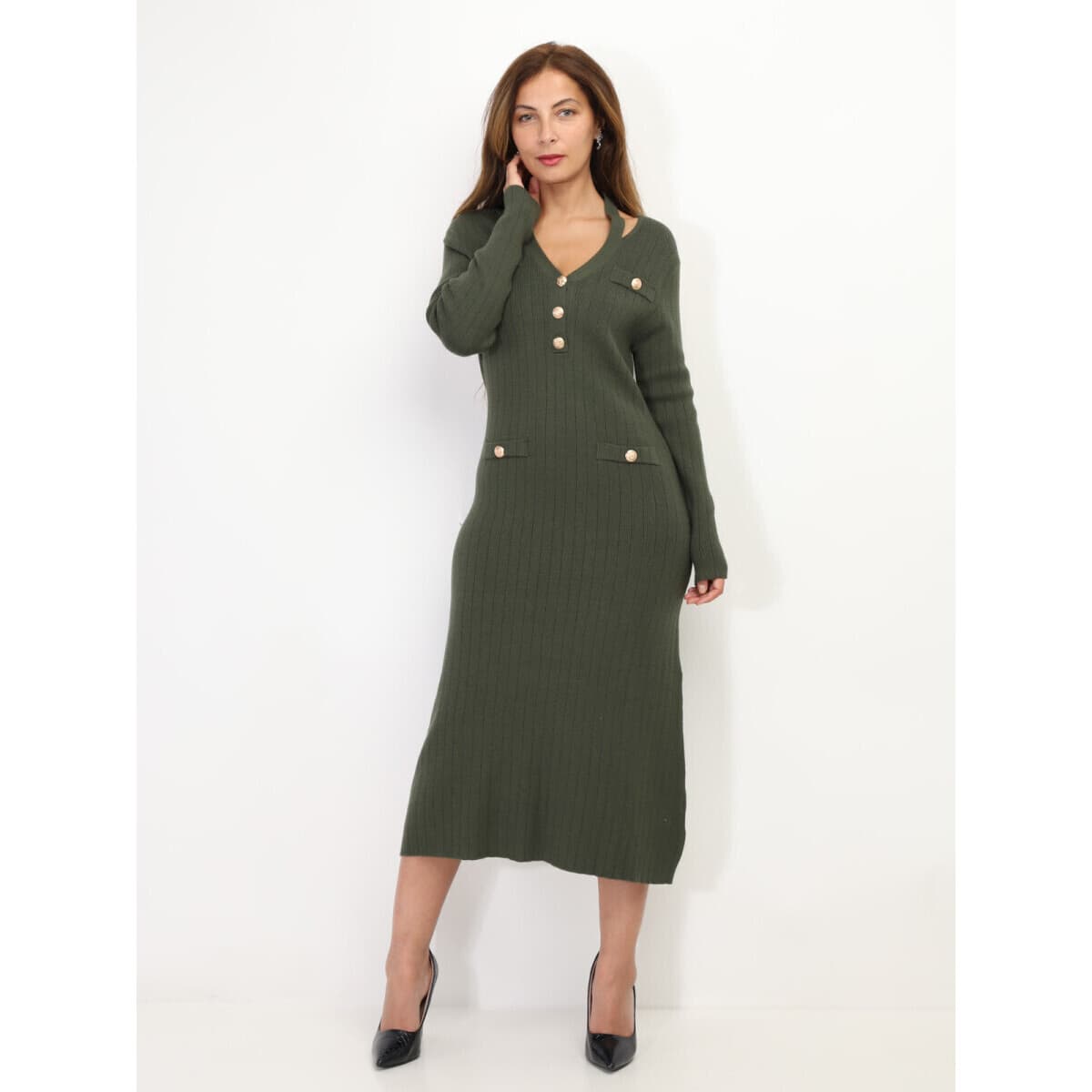 Women's Dresses La Modeuse Khaki