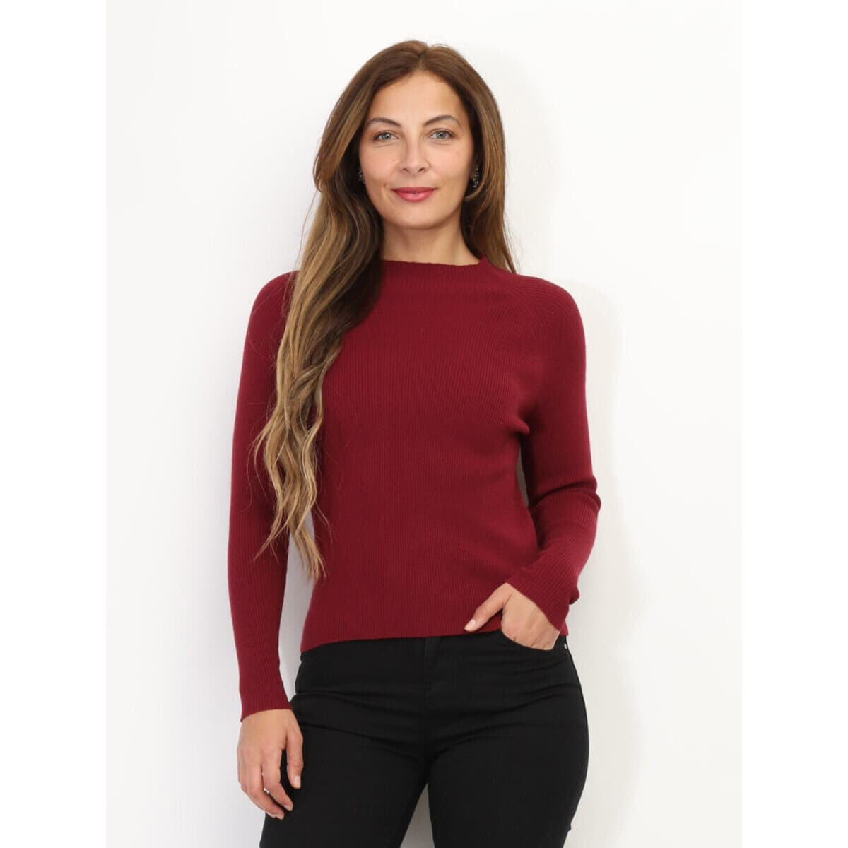 Women's Sweaters La Modeuse Bordeaux