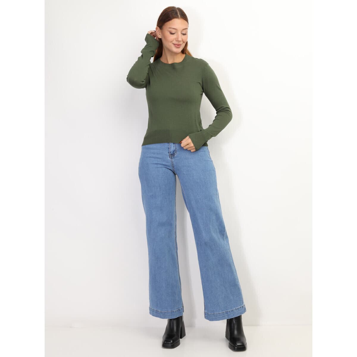 Women's Sweaters La Modeuse Khaki