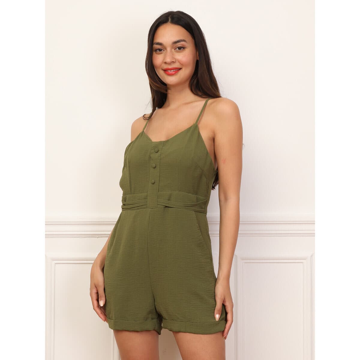 Women's Jumpsuits La Modeuse Khaki