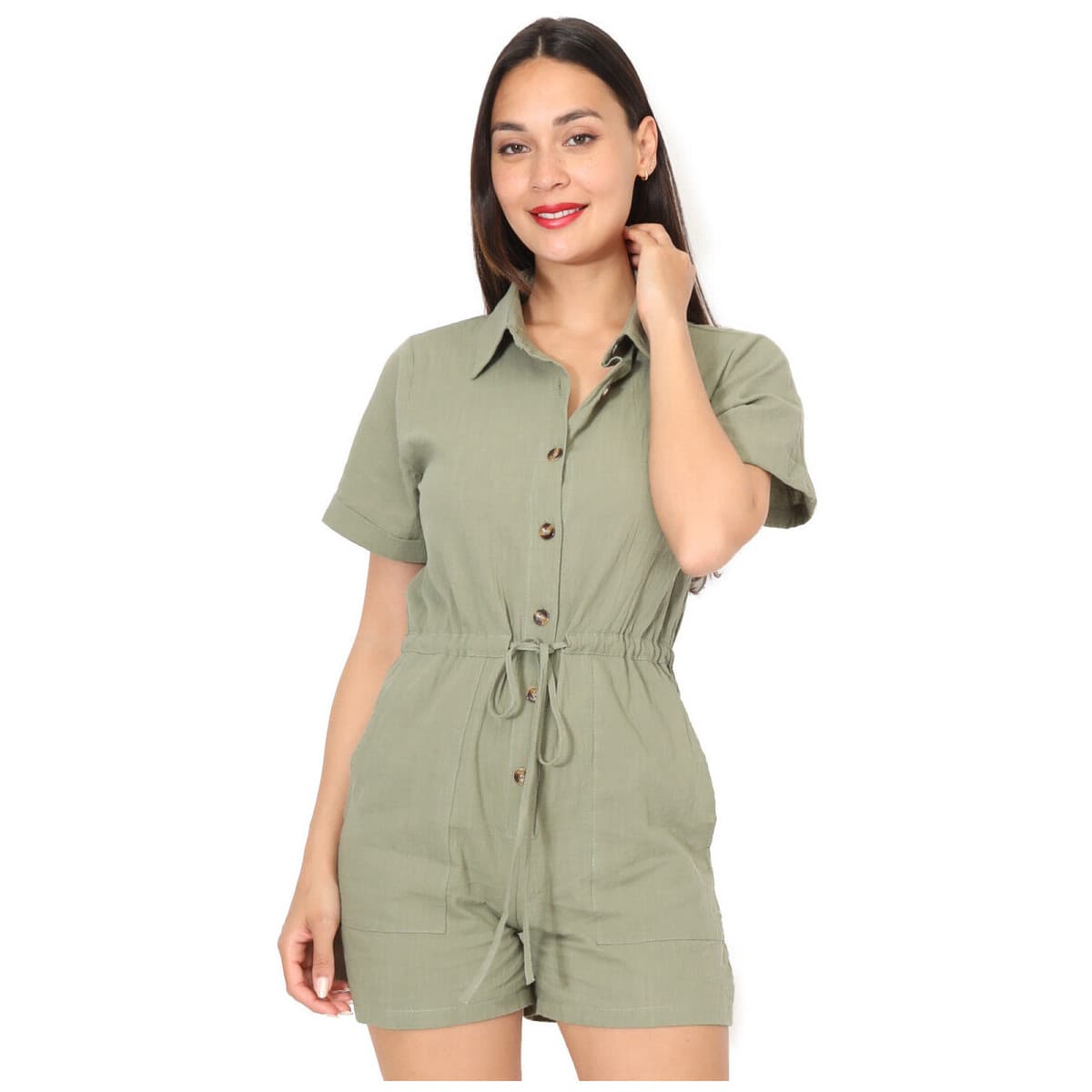 Women's Jumpsuits La Modeuse Khaki
