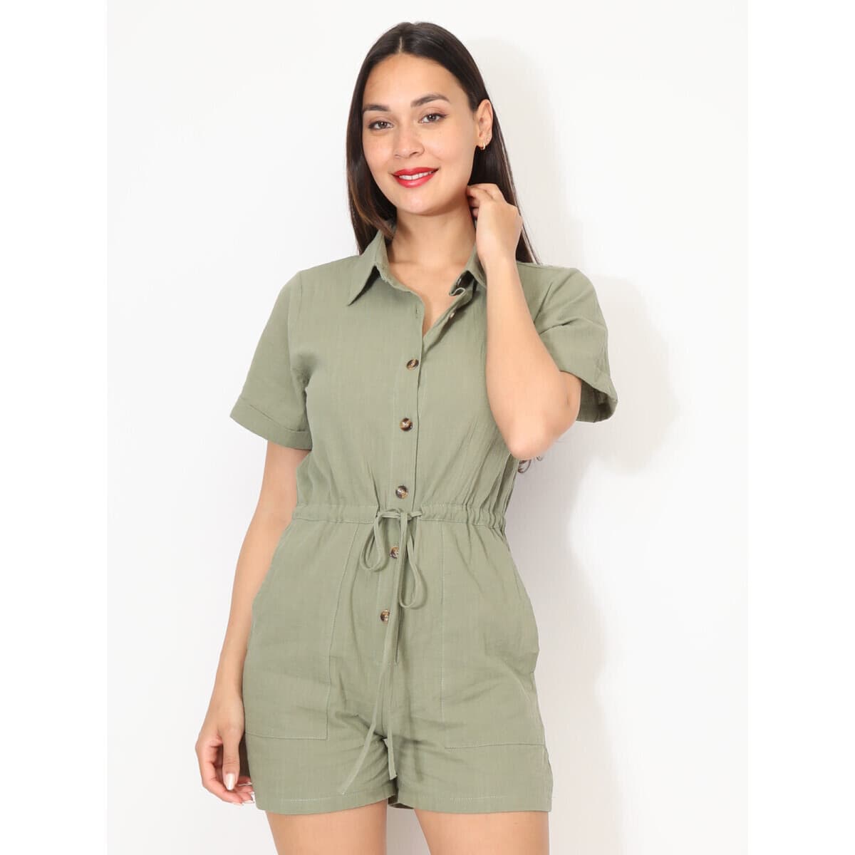Women's Jumpsuits La Modeuse Khaki