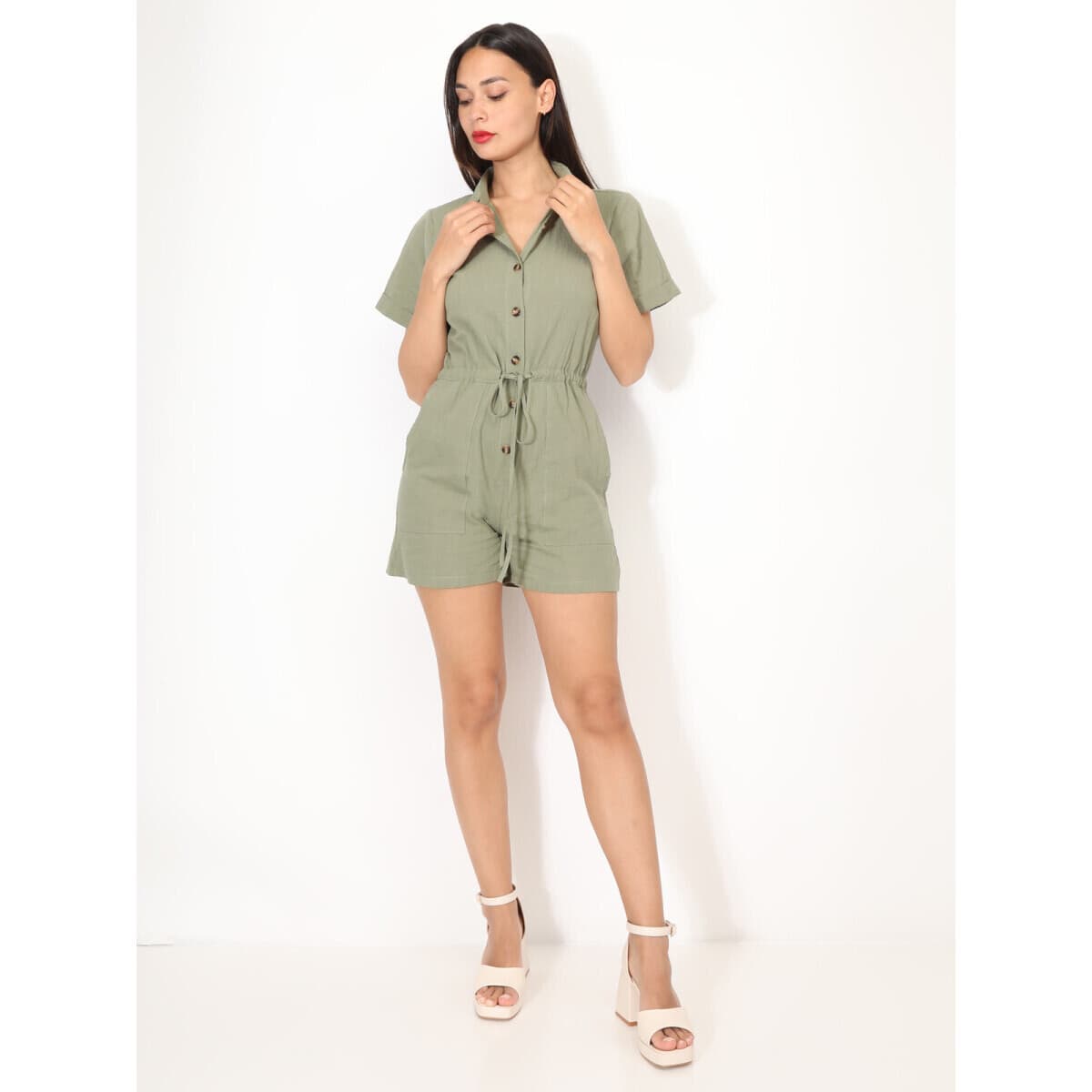 Women's Jumpsuits La Modeuse Khaki