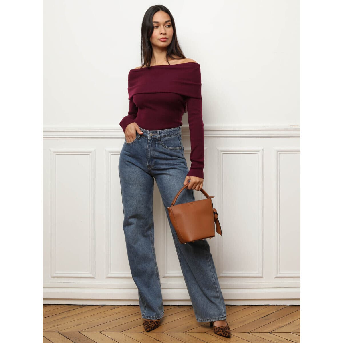 Women's T-Shirts La Modeuse Bordeaux