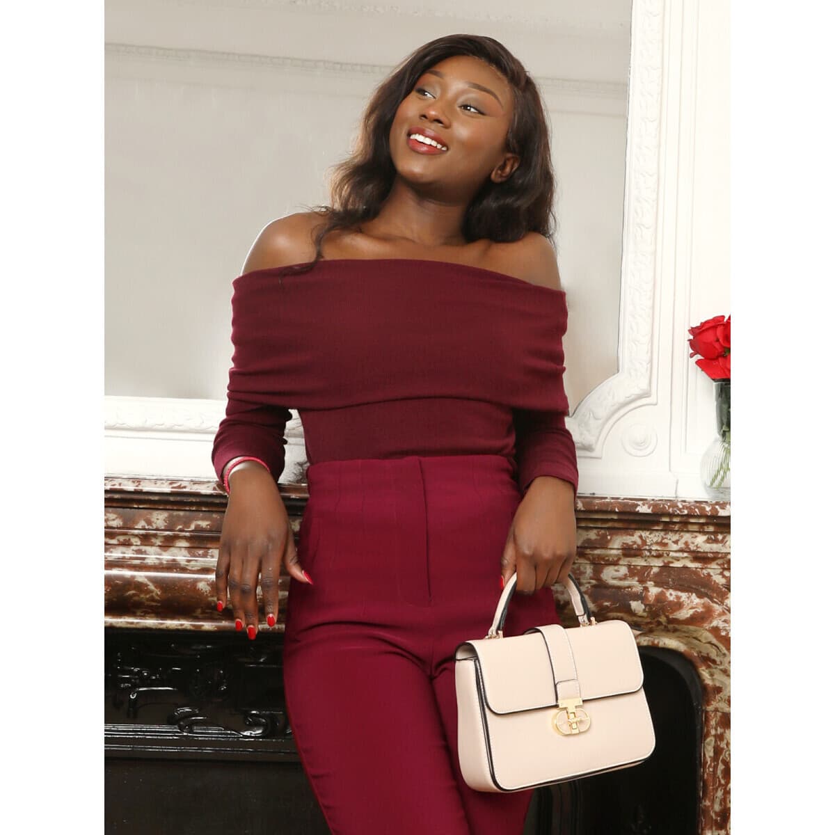 Women's T-Shirts La Modeuse Bordeaux