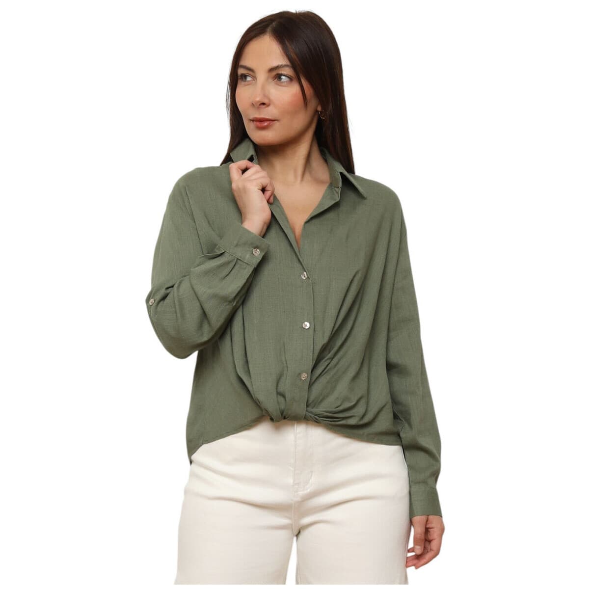Women's Shirts La Modeuse Khaki