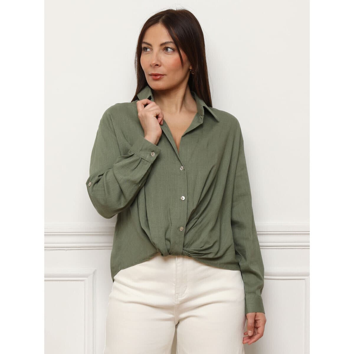 Women's Shirts La Modeuse Khaki