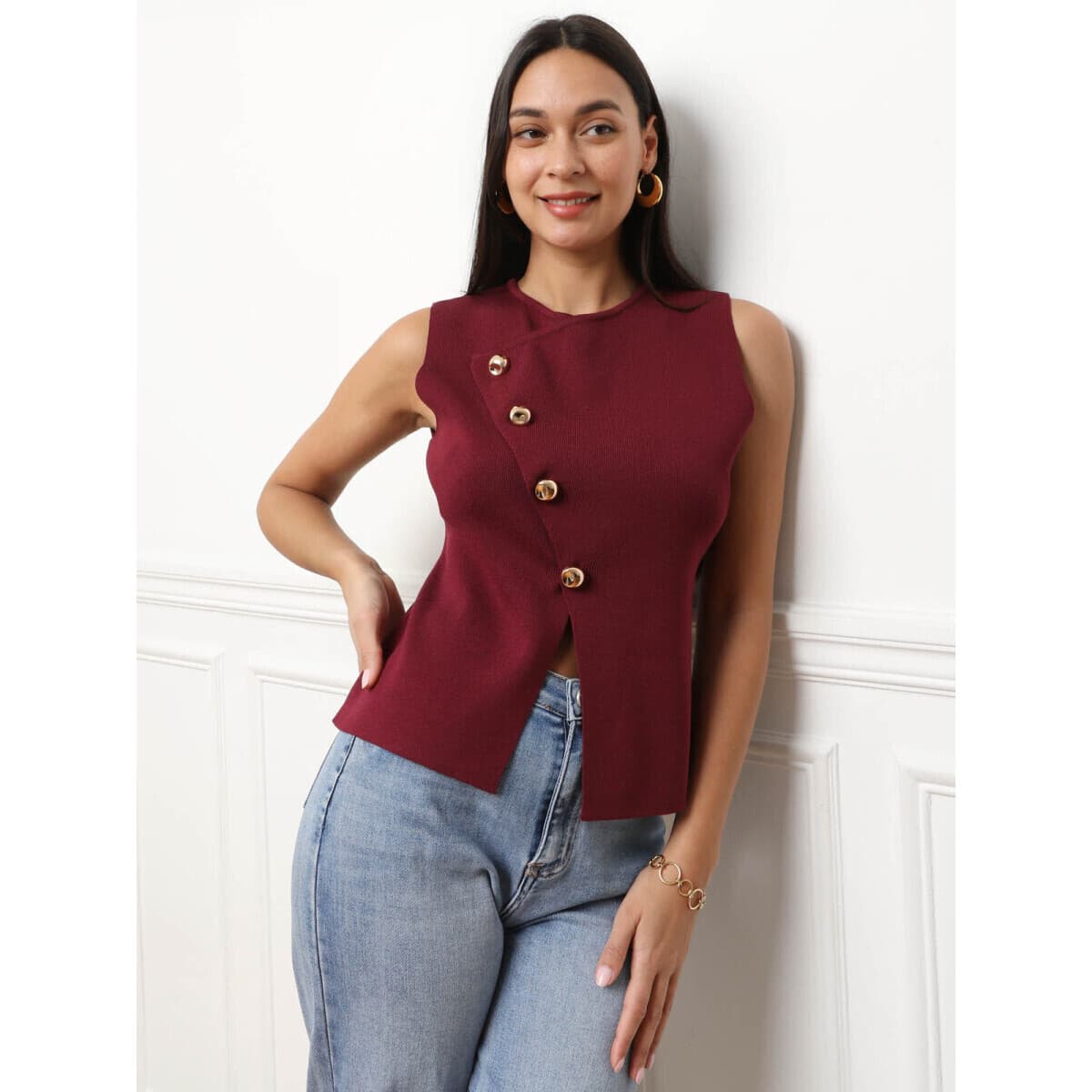 Women's T-Shirts La Modeuse Bordeaux