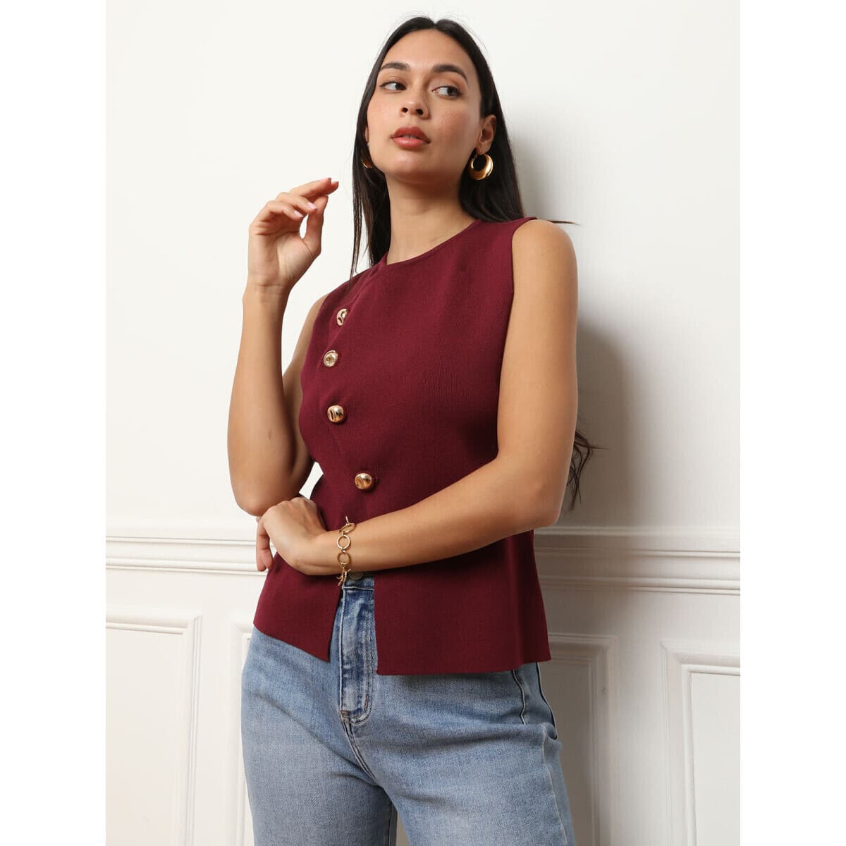 Women's T-Shirts La Modeuse Bordeaux