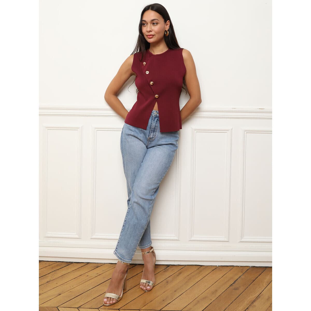 Women's T-Shirts La Modeuse Bordeaux