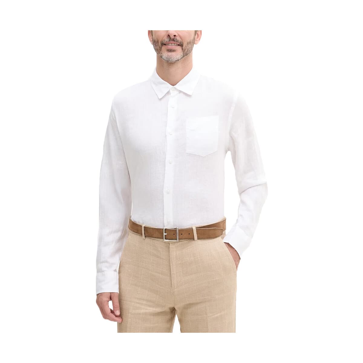 Πουκάμισο με μακριά μανίκια Guess NAPA LINEN LONGSLEEVE SHIRT MEN