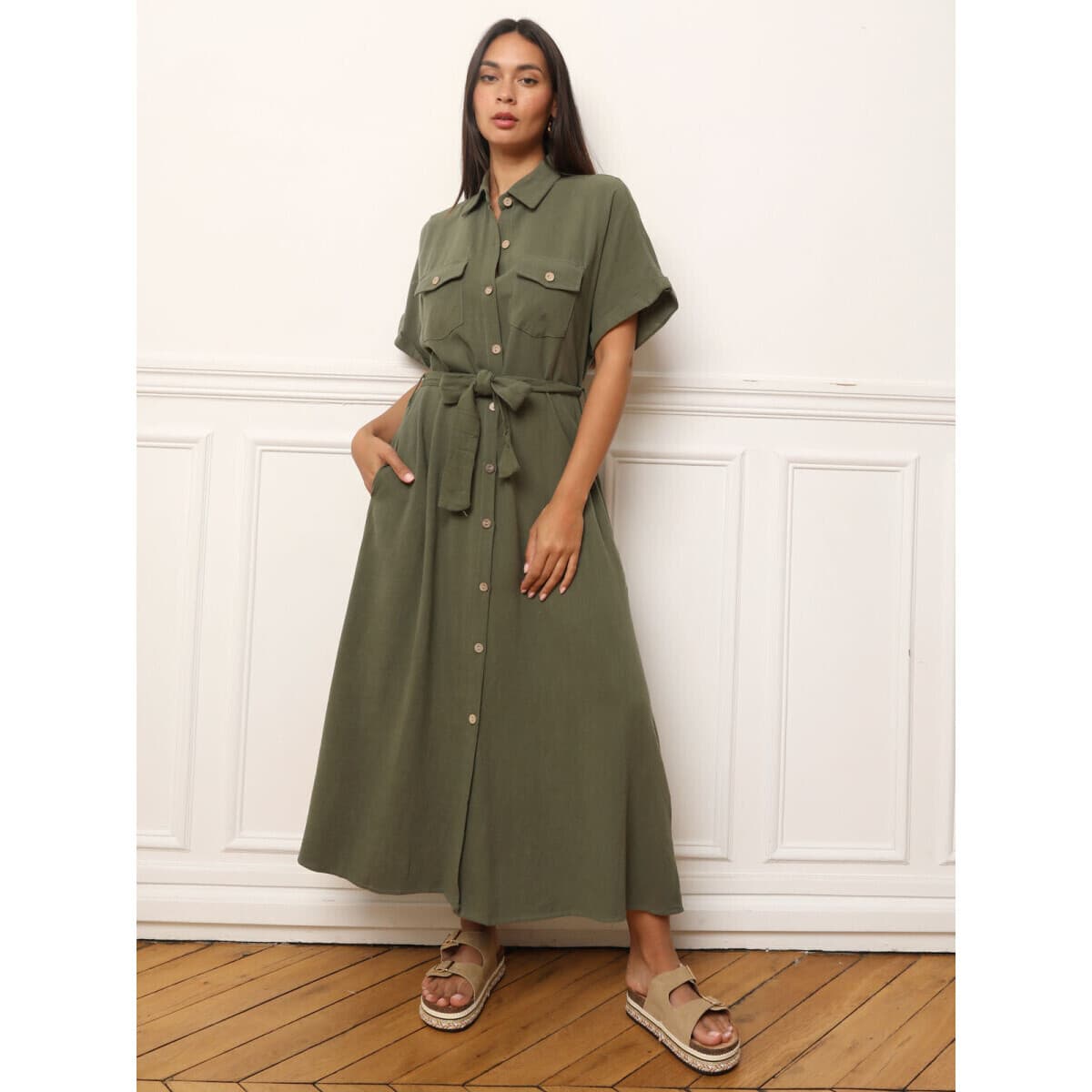 Women's Dresses La Modeuse Khaki